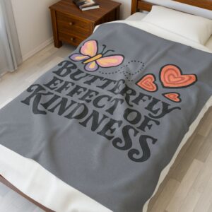 Butterfly Effect of Kindness Velveteen Plush Blanket