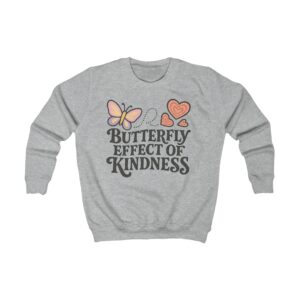 Kids Butterfly Effect of Kindness Crewneck Sweatshirt National Pink Shirt Day (Front Design Only)