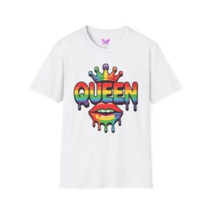 Pride Queen  LGBTQ+ Unisex Softstyle T-Shirt, Inspirational Tee, Casual Wear, Gift for Friends, Everyday Comfort, Positive Vibes