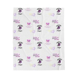 Official Butterfly Dreams on Wheels AOP Velveteen Plush Blanket Melanin Poppin Purple All-Over Print, Cerebral Palsy Awareness
