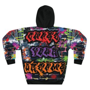Chase Your Dreams Graffiti Hoodie Unisex Streetwear Hoodie Colorful Paint Splatter Motivational Gift, Brick Wall Hoodie, Gift For Artist