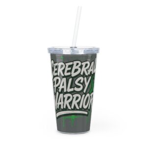 Cerebral Palsy Warrior Tumbler - 2oz Reusable Straw Cup (Awareness Gift)
