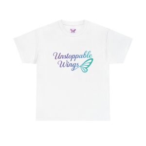 Unstoppable Wings Motivational T-Shirt for Women & Men | Butterfly Empowerment Tee | Inspirational Gift Unisex Heavy Cotton Tee
