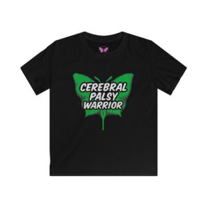 Kids Cerebral Palsy Warrior T-Shirt Green Butterfly Awareness Tee CP Support Shirt