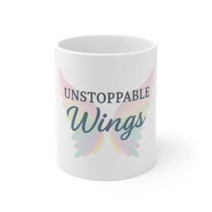 Unstoppable Wings Inspirational Mug -Pastel Ceramic Coffee Cup, Motivational Wing Design, Gift for Her and Him Ceramic Mugs