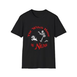 Halloween Skeleton Chasing Dog Spooky Cute Graphic Tee for Fall Parties, Unisex Tee, , Gothic Style Top, Gift for Witch Lovers