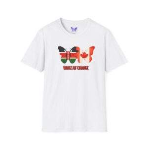 Wings of Change butterfly Canada Kenya flag T-Shirt | Canada Kenya butterfly tee