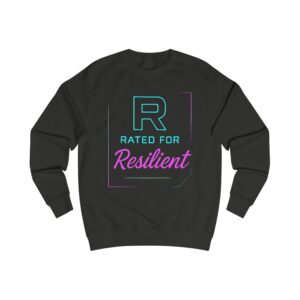 Rated R for Resilient Crew Neck Sweatshirt Neon Letter R Pullover | Unisex Cozy Graphic Sweatshirt | Gift