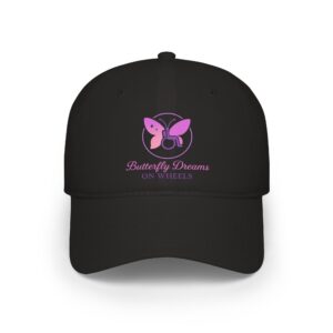 Butterfly Dreams On Wheels Cap -Disability Pride Hat, Wheelchair  Accessory Low Profile Baseball Cap
