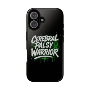 Cerebral Palsy Warrior Tough Phone Case — Green Awareness Ribbon Protective Cover