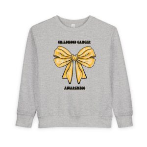 Toddler Sweatshirt Childhood Cancer Awareness T-Shirt | Gold Ribbon Crew Neck | Pediatric Cancer Support Gift | Fundraiser Sweatshirt