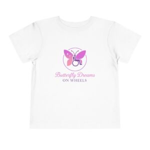 Butterfly Dreams on Wheels Toddler T-Shirt Inclusive Wheelchair Graphic Tee | Disability Empowerment Gift Apparel Gift Suppoters