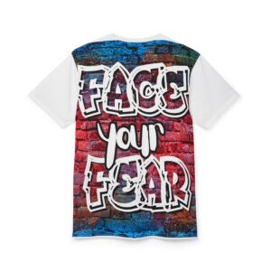 Graffiti Face Your Fear Tee, Brick Wall Street Art Shirt, Urban Style Unisex T-Shirt, Fearless Tee, Graffiti Wall Art Clothing, Fear