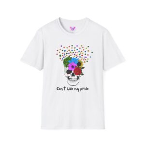 Can't Hide My Pride Skull LGBTQ Shirt -Queer Identity, Gay Pride, Inclusive Empowerment Tee, Self-Love and Acceptance