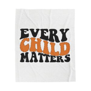 Every Child Matters Plush Blanket, Soft Bedspread, Gift for Children, Comfort Blanket ,, Orange Patch Design, Child Advocacy, Nursery Decor