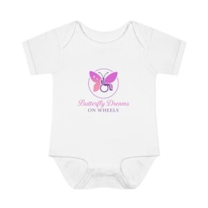 Butterfly Dreams on Wheels Infant Bodysuit Wheelchair Graphic Tee -Disability Empowerment Gift Apparel Disability Pride, Baby Shower Gift