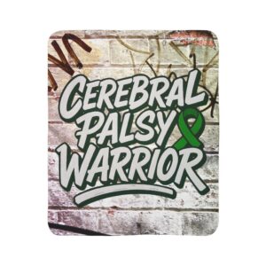 Cerebral Palsy Warrior Sherpa Blanket – Green Ribbon Awareness Fleece