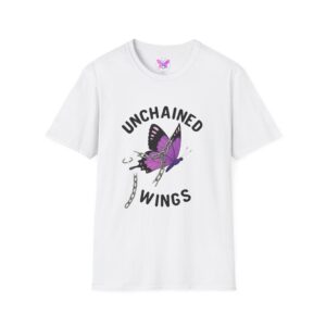 Unchained Butterfly  Wings T-Shirt - Survivors, Dreamers, Free Spirits , Resilience, Purple Freedom Tee, Emancipation, Personal Growth Tee,