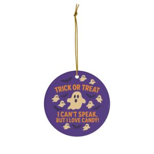 Trick Or Treat Bag Tag For Nonverbal Disabilities Halloween Candy Tag Purple Ghosts I Cant Speak But I Love Candy