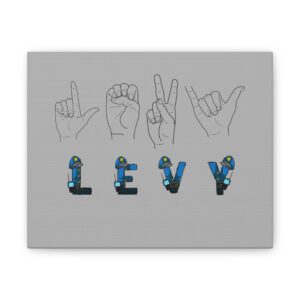 American Sign Language Custom Name Canvas for Kids  Unique ASL Letter Art Personalized Nursery Sign