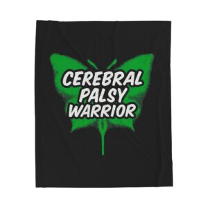 Cerebral Palsy Butterfly Awareness Velveteen Plush Blanket — Graffiti Style