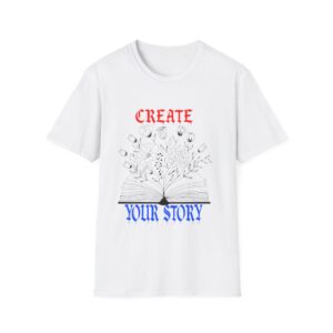 Create Your Story T-Shirt | Open Book Illustration, Inspirational Quote