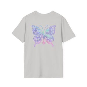 Butterfly Empowerment T-Shirt | Unisex Softstyle Tee | Inspirational Gift for Her, Brave & Strong Tee, Nature Lover Apparel, Butterfly