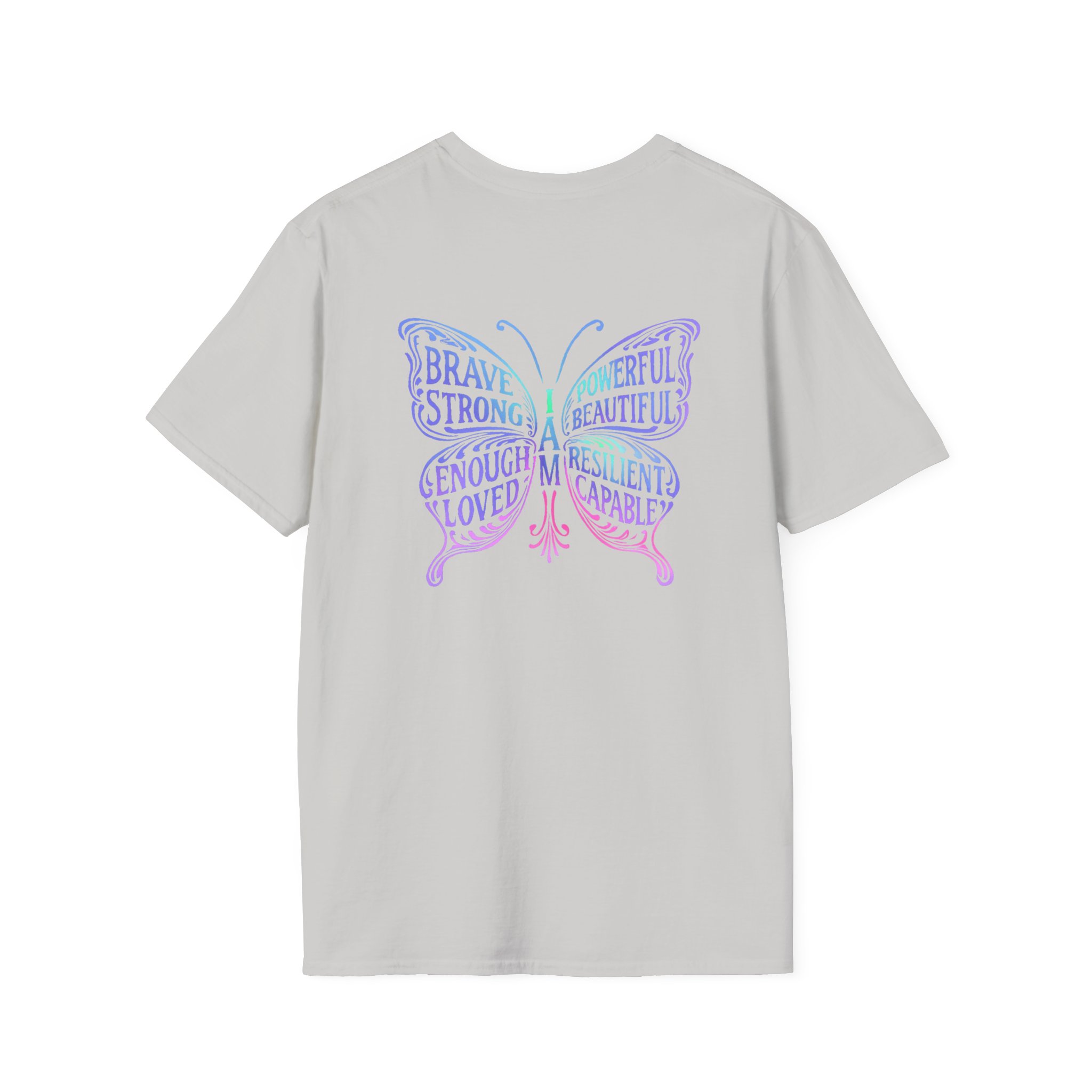 Butterfly Empowerment T-Shirt | Unisex Softstyle Tee | Inspirational Gift for Her, Brave & Strong Tee, Nature Lover Apparel, Butterfly