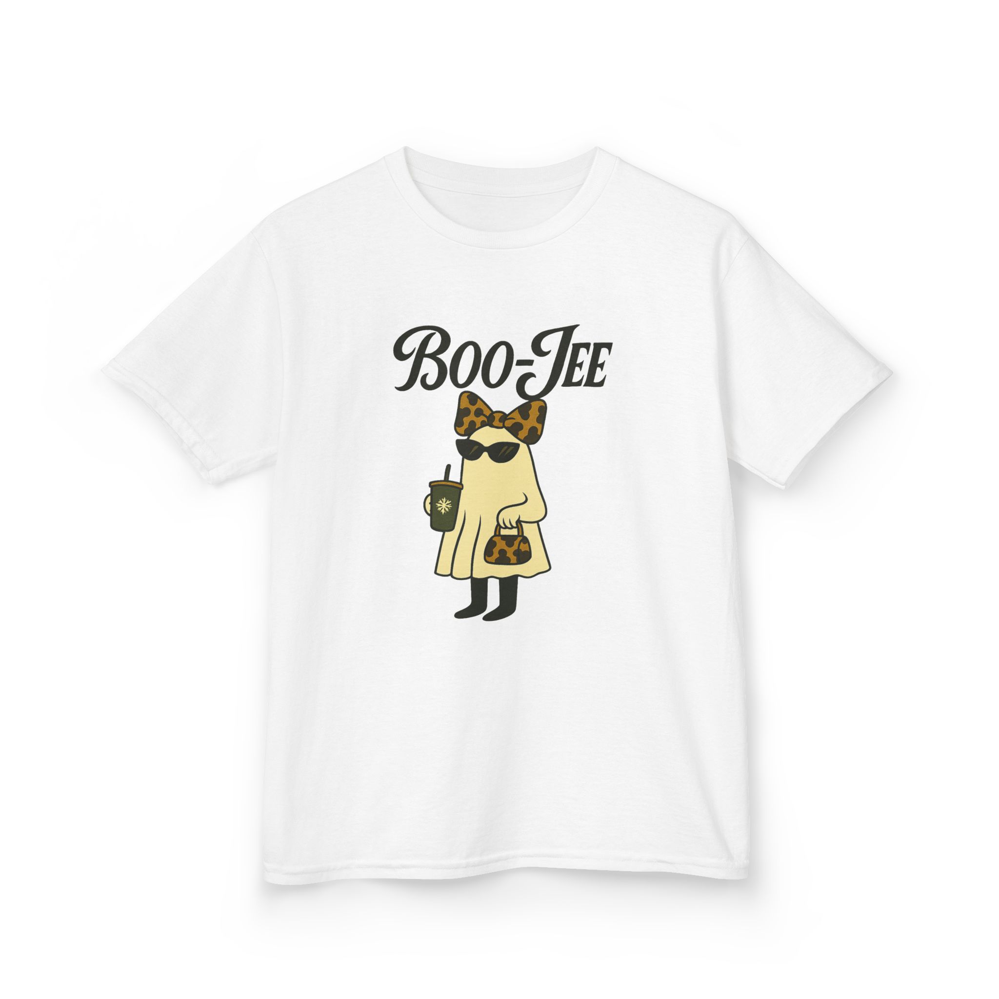 Halloween shirt, Boo Jee Leopard Print Ghost Tshirt, Halloween Coffee Ghost Shirt, Boujee Ghost Hoodie,Spooky Season Tee,Coquette Ghost - Image 3
