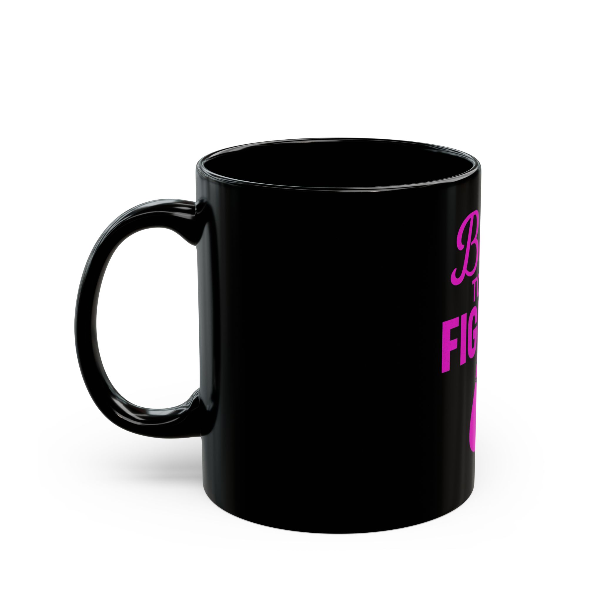Breast Cancer Awareness Survivor Coffee Mug Born to Be a Fighter Black Coffee Mug for ,Supportive Gift for Women, Inspirational - Image 3