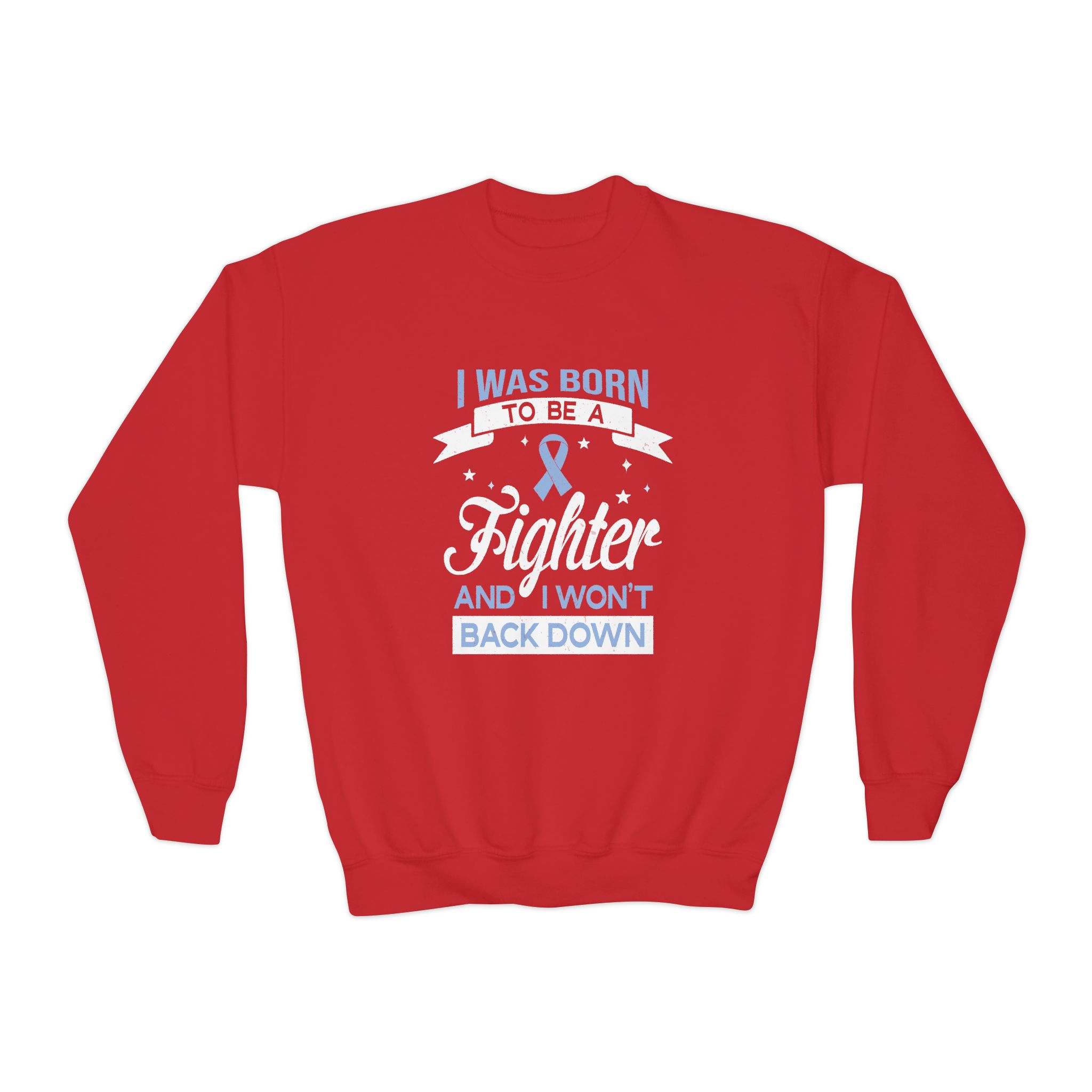 Fighter Survivor Crewneck Pullover with Ribbon Empowerment Gift, Eating Disorders, Acid Reflux , IBS Support Motivational Sweatshirt - Image 9