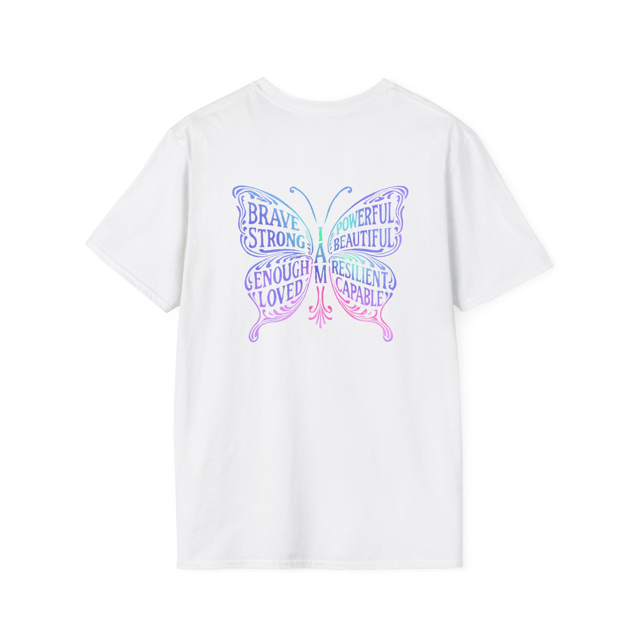 Butterfly Empowerment T-Shirt | Unisex Softstyle Tee | Inspirational Gift for Her, Brave & Strong Tee, Nature Lover Apparel, Butterfly - Image 6