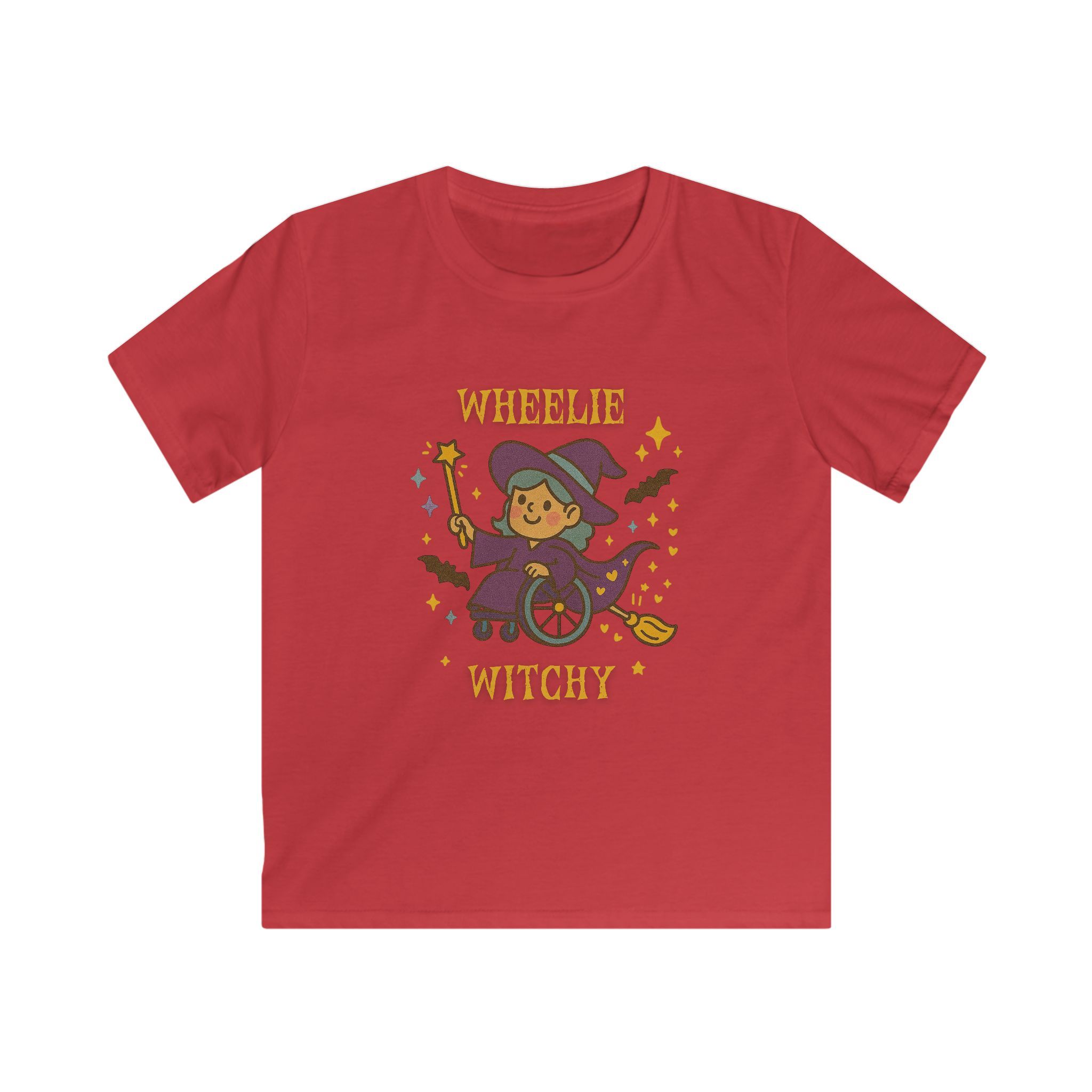 Wheelie Witchy Kids T-Shirt Inclusive Halloween Witch Tee Wheelchair Costume Shirt - Image 13