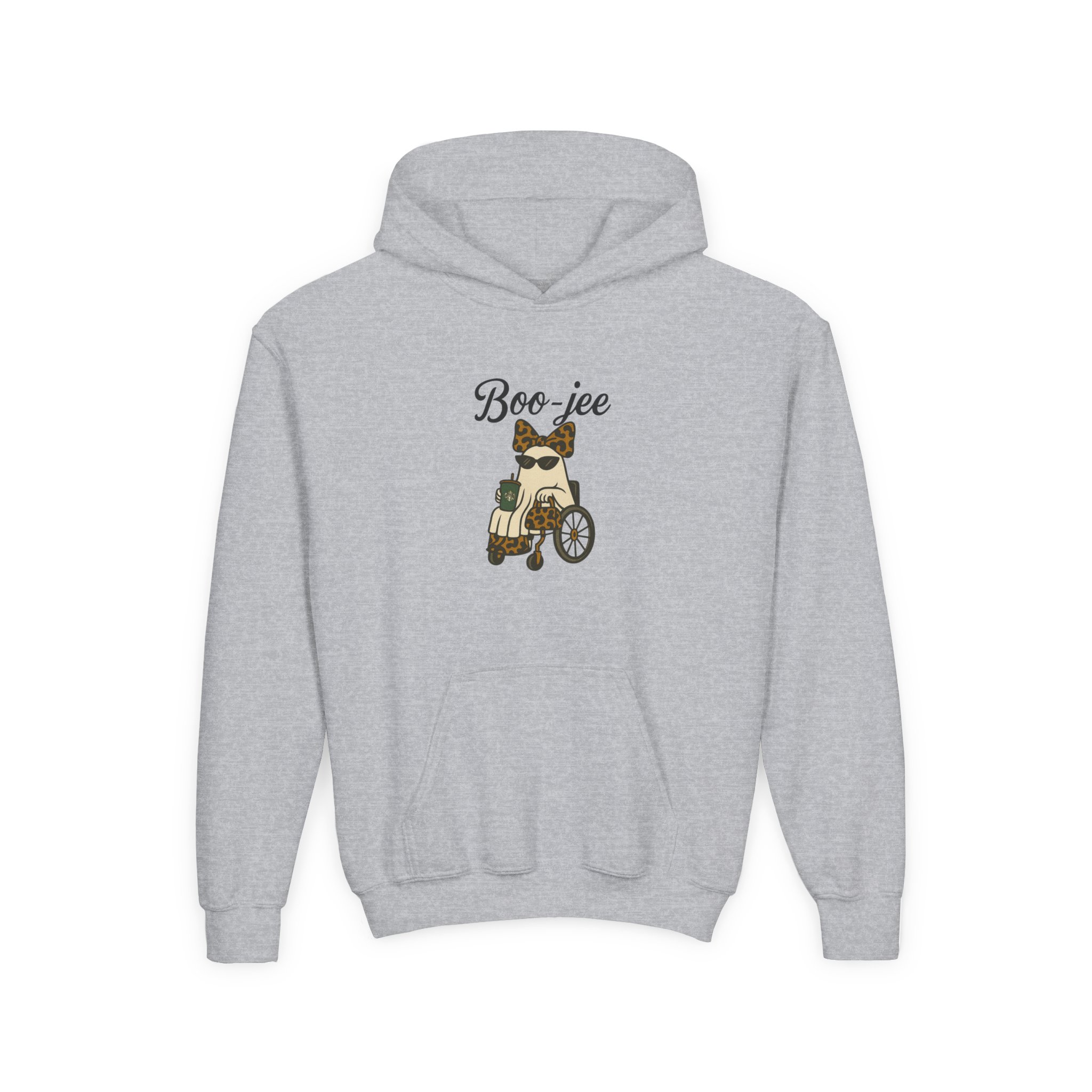 Youth Boojee Wheelchair Hoodie Bougie Ghost Design, Leopard Print Inspired Ghost Design, Sweatshirt - Image 5