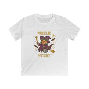 Wheelie Witchy Kids T-Shirt Inclusive Halloween Witch Tee Wheelchair Costume Shirt