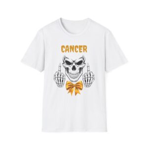 Cancer Skull and Bow Tee for Fighters and Supporters, Awareness tee, Edgy Cancer Design, Fundraiser Tshirt, Anti Cancer Tshirt,Statement Tee