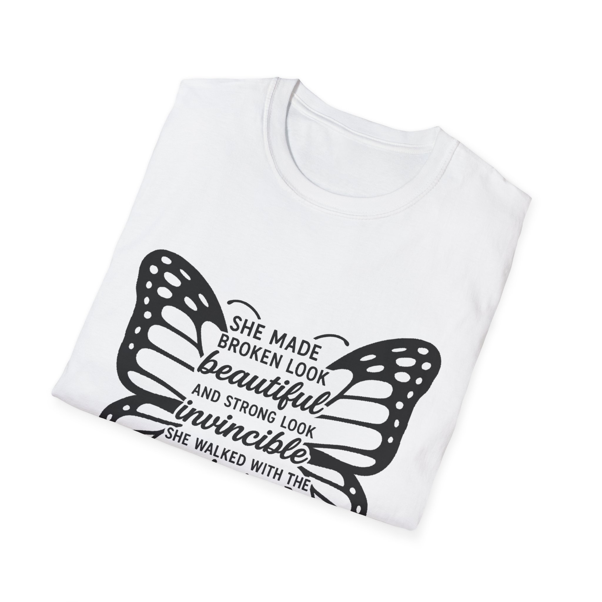 She Made Broken Look Beautiful Tee Empowerment Tee for Women, ideal gift for survivors, warriors, Resilience, Grace, and Transformation - Image 4