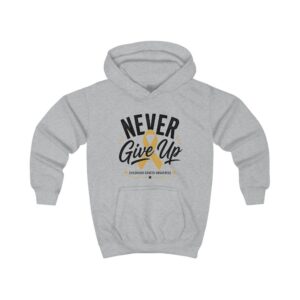 Kids "Never Give Up" Gold Ribbon Awareness Hoodie