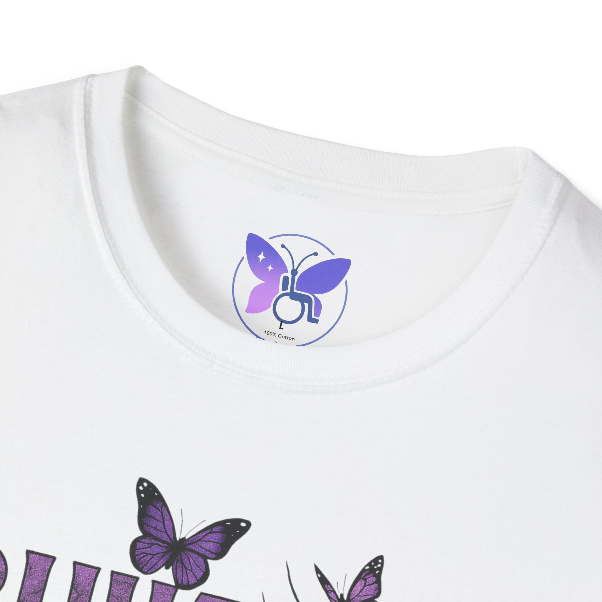 Built From Broken T-Shirt Purple Butterfly Face Graphic Tee Mental Health Awareness Recovery - Image 3