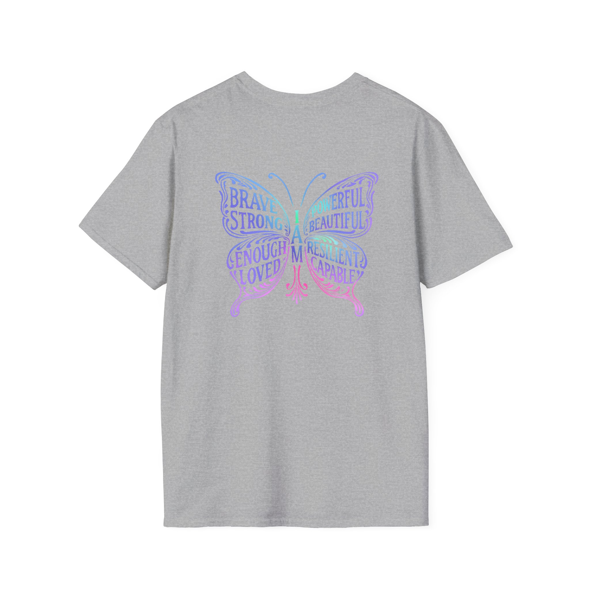 Butterfly Empowerment T-Shirt | Unisex Softstyle Tee | Inspirational Gift for Her, Brave & Strong Tee, Nature Lover Apparel, Butterfly - Image 14