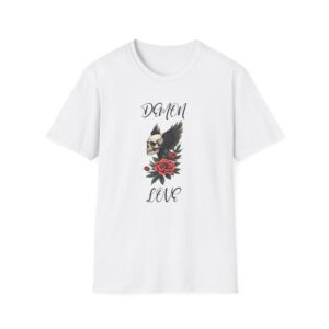 Demon Love Winged Skull T Shirt  Gothic Romance Tee | Softstyle Tee, Edgy Fashion, Tattoo Art, Present for Bikers, Gift for Men and Women