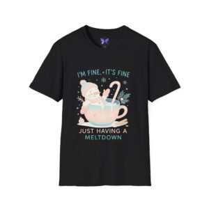 Funny Christmas Mental Health T-shirt Its Fine Snowman Meltdown Shirt Holiday Winter Sarcastic Shirt T-Shirt Holiday Christmas Tee