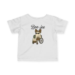 Infant Tee, Boo Jee Leopard Print Wheelchair Ghost Toddler T Shirt - Halloween Baby Shirt, Spooky Kids Clothing, Ghost Costume, Cute Toddler