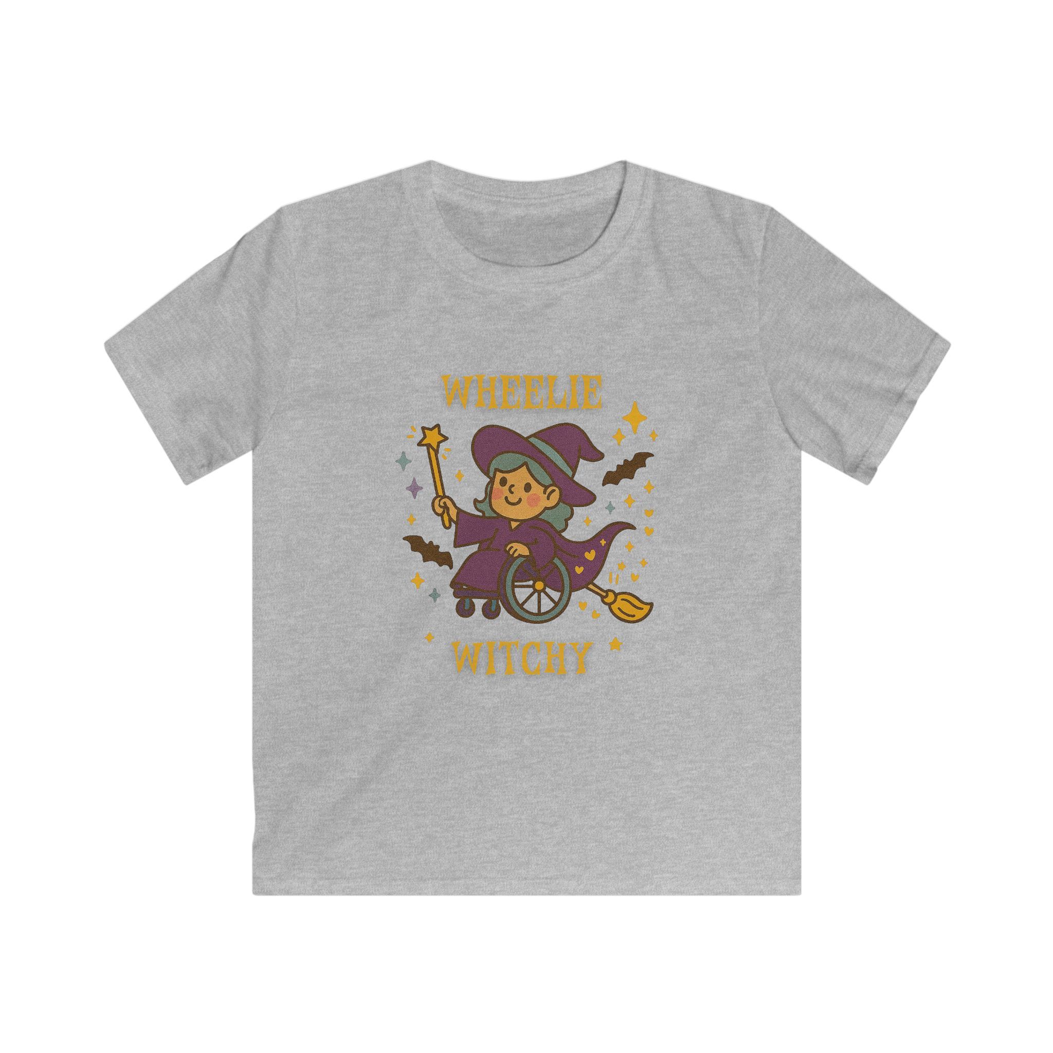 Wheelie Witchy Kids T-Shirt Inclusive Halloween Witch Tee Wheelchair Costume Shirt - Image 5