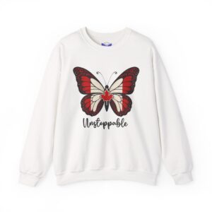 Empowering Unstoppable Butterfly Sweater Canadian Flag Wings, Mental Health Gift, Resilience Apparel, Cozy Unisex Sweatshirt Canada Apparel