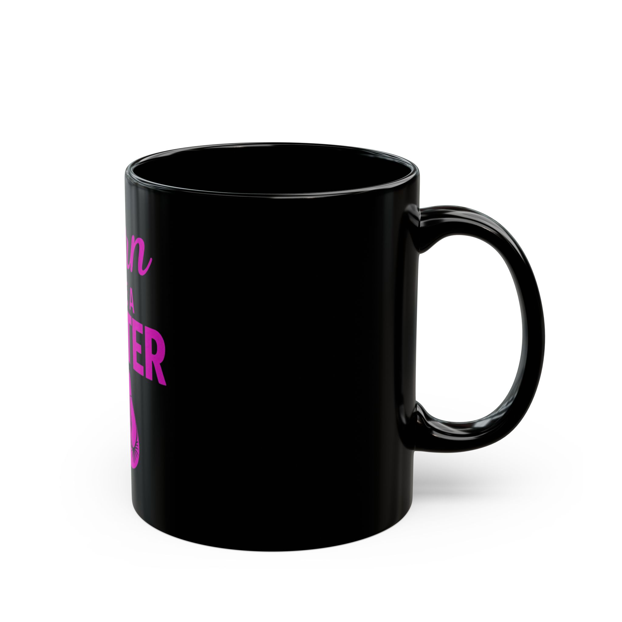 Breast Cancer Awareness Survivor Coffee Mug Born to Be a Fighter Black Coffee Mug for ,Supportive Gift for Women, Inspirational - Image 2