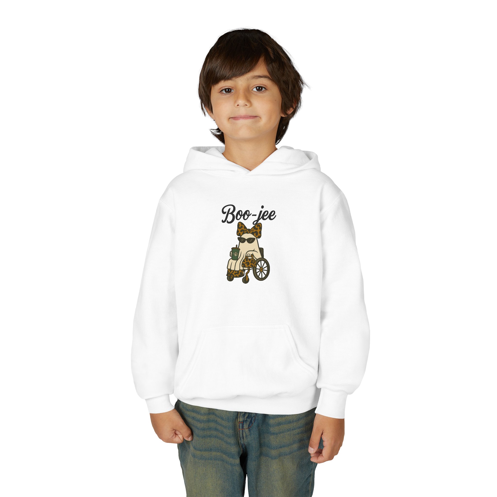 Youth Boojee Wheelchair Hoodie Bougie Ghost Design, Leopard Print Inspired Ghost Design, Sweatshirt - Image 3