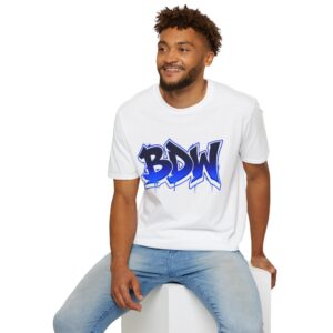 Adult Blue BDW Graffiti Tee — Urban Streetwear Graphic T-Shirt