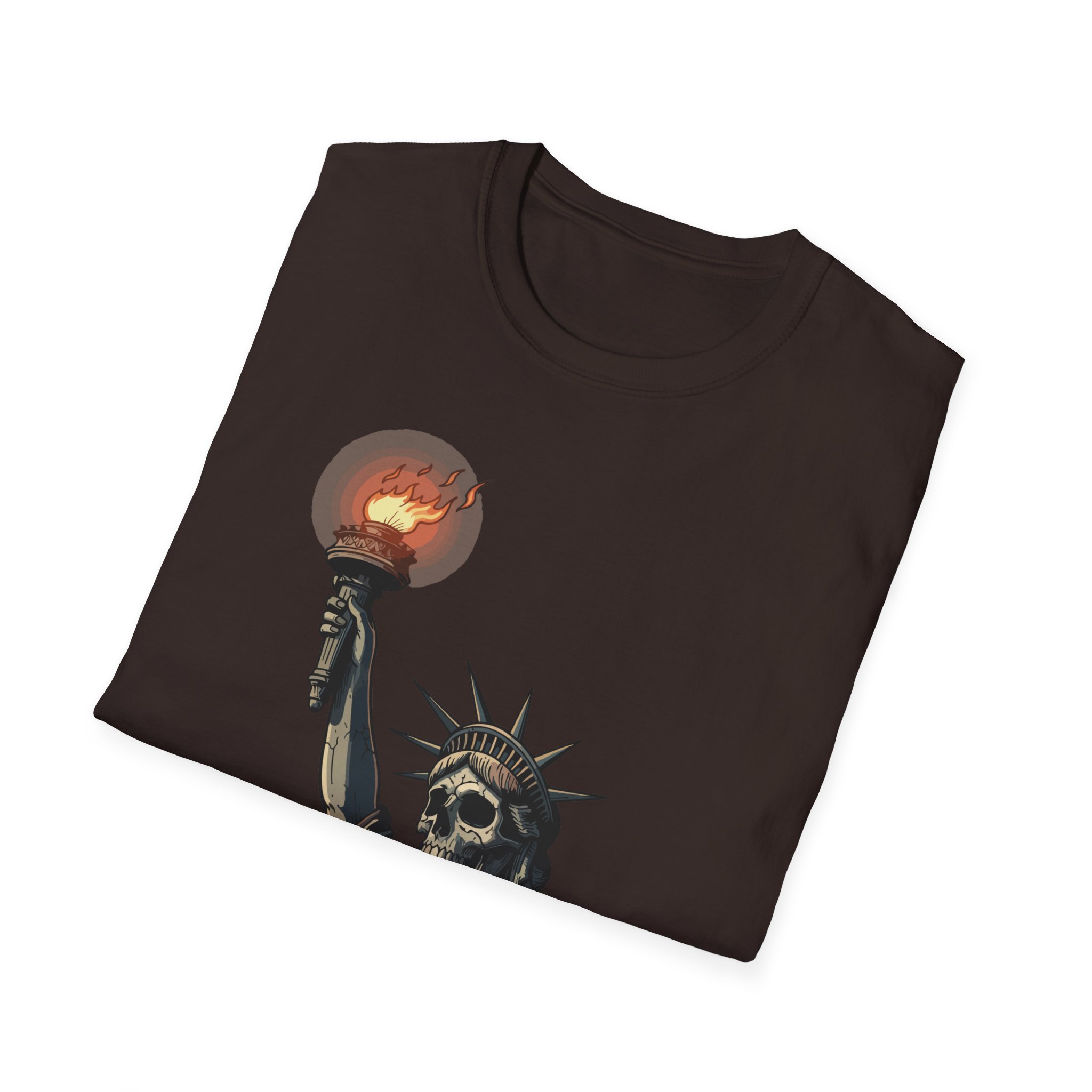 Skeleton Statue of Liberty graphic T-Shirt | skull torch, Gothic T Shirt, Unisex Tee, Dark Political Art, Festival Tee, Statement Tee - Image 16