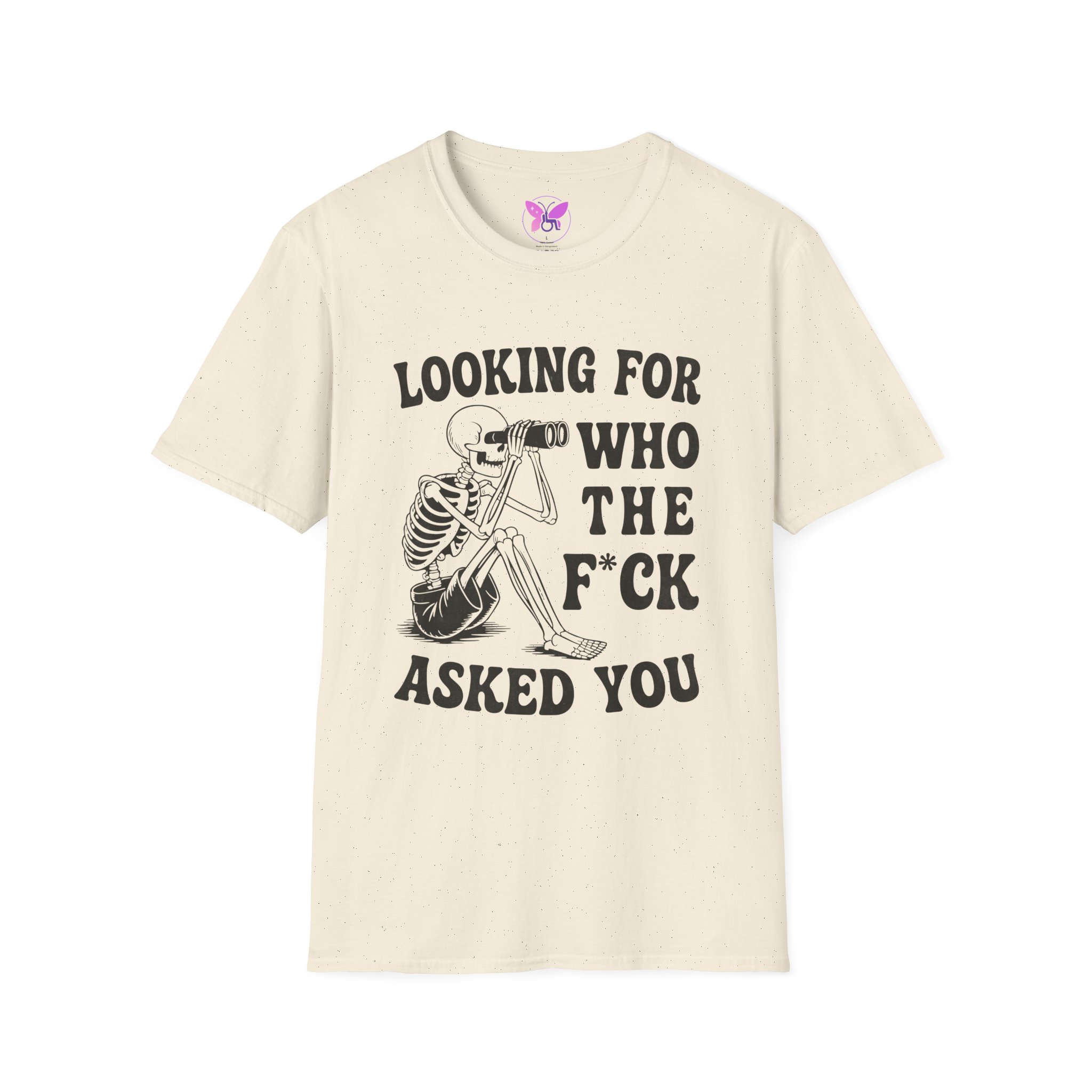 Looking For Who The F*ck Asked You Skeleton Graphic Tee Edgy Statement Halloween - Image 13